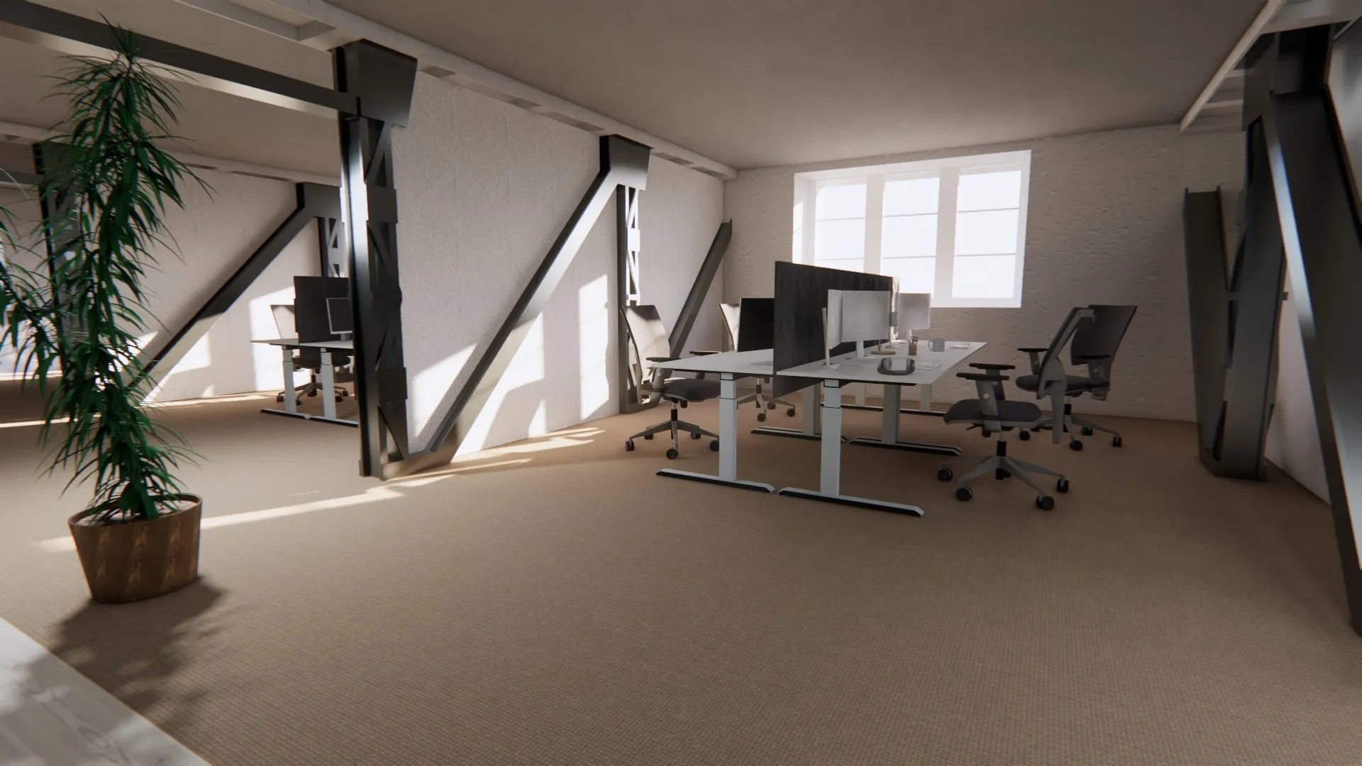 Offene Bürofläche mit Sprengwerk – Hannover